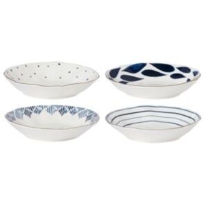 Lenox Blue Bay 4-Piece Pasta Bowl Set – Porcelain – Blue & White – NWT